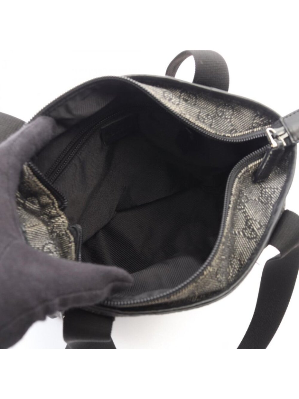 Gucci Shoulder Bag GG Canvas Gray Black - Picture 3 of 10